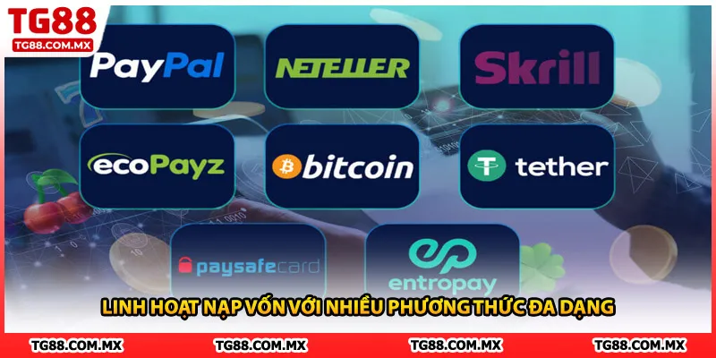 Linh hoạt nạp vốn với nhiều phương thức đa dạng